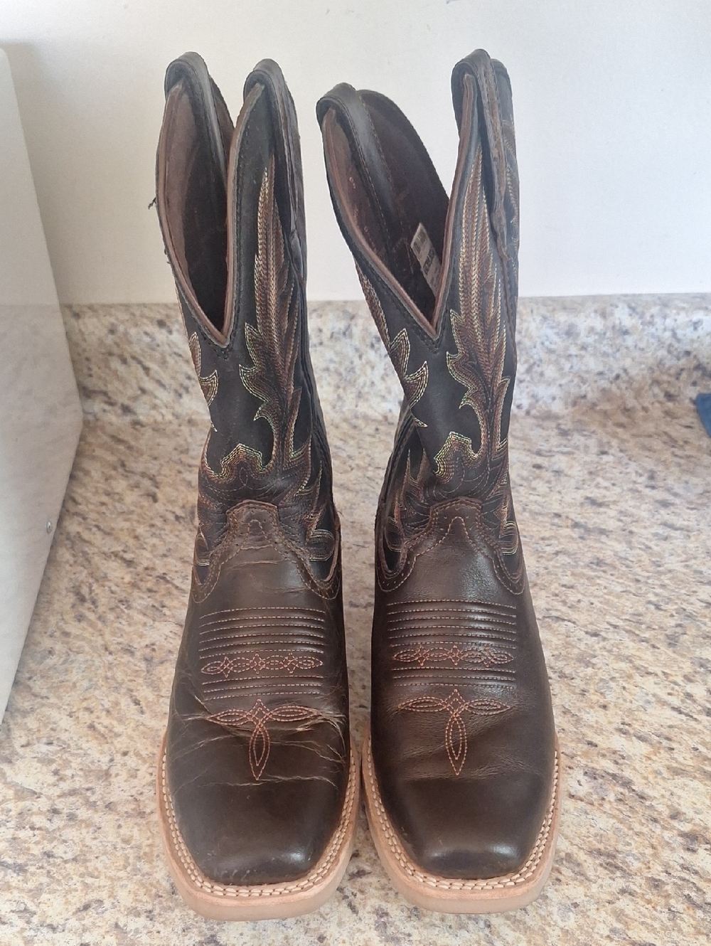 Durango Brown Western Cowboy Boots with Tan Soles